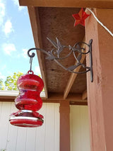 Mkono Hanging Plant Bracket Hook Iron Decorative Plant Hanger for Flower Basket Bird Feeder Wind Chime Lanterns, 1 Pack