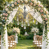 HOHIYA Crystal Suncatcher Hanging Display 2 Pack 12 Inch Silver Metal Chain Prism Rainbow Ornament for Window Garden and Christmas Decor Easter Taiwan Made
