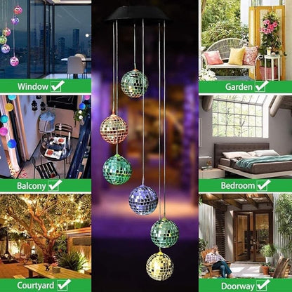 Solar Wind Chimes Outdoor, HeiPen Solar Lights Outdoor Waterproof, Decor for Garden, Trees, Patio, Deck, Birthday Gifts for Women Mom Grandma, Unique Garden Gifts for Women (Disco Ball)
