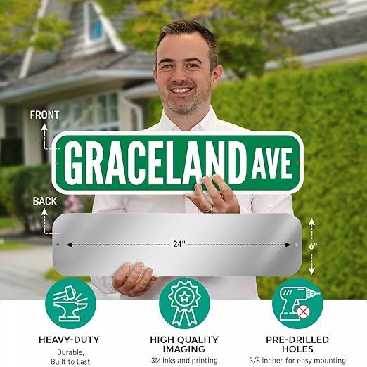 SmartSign Customize Your Own Green Street Sign | 6" x 24" 3M EG Reflective 1-Sided Aluminum, Made in USA