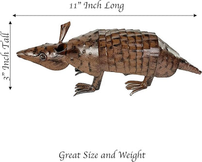 Urbalabs Metal Yard Art Springy Metal Armadillo Figure Texas Western Decor Medium 11 Inch Metal Garden Decor Outdoor Statues Metal Yard Art Sculptures Rustic Yard Decorations (11 Inch)