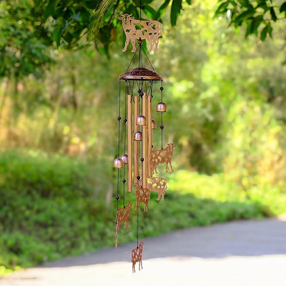 GDNSFIT Cow Wind Chimes for Outside, Metal Windchimes Outdoors, Cow Gifts for Women/Men, Memorial/Birthday Gifts, Garden Decor for Outside, Patio or Yard, Durable Chimes for Outdoors