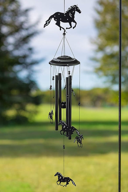 VP Home Wild Horses Wind Chimes for Outside - Harmonic Windchimes with Rustic Design for Gardens, Patios, and Porches - Thoughtful Horse Gifts for Mom, Grandma, and Horse Lovers - 12 x 12 x 84 Inches