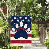 Gkyygk Paw Red Blue Garden Flag 12x18 Double Sided Banners Yard Flag Welcome Seasonal Farmhouse Yard Outside Decoration