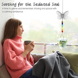Merrynine Crystal Suncatcher, K9 Crystal Sun Catcher for Window Prism Ball, Unique Pendant Gift, Rainbow Maker with Butterfly Chain for Easy Hanging Indoor Outdoor Decoration (Butterfly Heart)