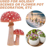 HANABASS Mini Mushroom Ornaments 3.93X2.36X2.36 Inch Resin Garden Figurine for Outdoor Yard Patio Plant Pot Decoration Fairy Garden Sculpture