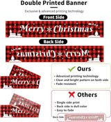 Probsin Large Merry Christmas Banner 120" x 20" Double Printed Xmas Decoration Red Buffalo Plaid Hanging Huge Sign Holiday Party Supplies Home Decor for Outdoor,Indoor,Yard,Garden,Porch,Lawn