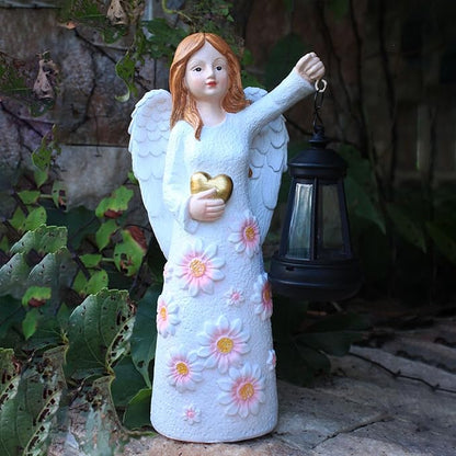 Solar Garden Statues Decor，Gardedn Angel Figurines Lights Featuring Waterproof Outdoor Decor Lights for Yard Patio Porch Decoration Gift for Mom Grandma (Classic)