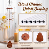 Wind Chimes for Outside, 28" Sympathy Memorial Wooden Wind Chimes for Loss of Loved One Mother Father, Pet Sympathy Gift Suitable for Outdoor, Garden, Patio Decoration Home Decor, Silver