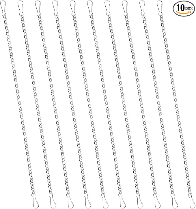 Molain 10 Pcs 20 Inch Stained Glass Window Hanging Chain, Picture Hanging Chain with Hooks Decorative Chains for Indoor and Outdoor Stained Glass Window Suncatcher Gardens Walls and Kitchens