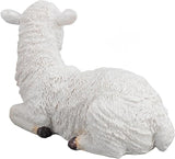 Jerliflyer Lamb Garden Statue,Sheep Hand Made Lifelike Garden Sculpture for Indoor Outdoor Decoration (Medium Lying Position)