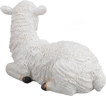 Jerliflyer Lamb Garden Statue,Sheep Hand Made Lifelike Garden Sculpture for Indoor Outdoor Decoration (Medium Lying Position)