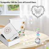 Sympathy Gift for Lose of Loved Ones, Grief Memorial Suncatcher Ornament for Loss of Mom Dad, Bereavement Crystal Rainbow Maker, Unique Heart Shaped Hanging Decorations for Daily Remembrance