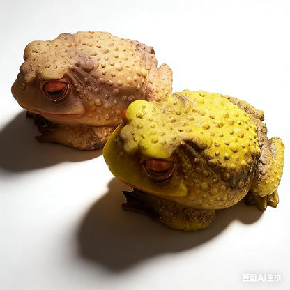 Realistic Toad Figurines, 2 Pack Lifelike Cane Toad Sculptures for Garden Decor, Yard Ornament, Patio Lawn Decoration, Simulation Frog Statues for Outdoor Halloween Prank Props
