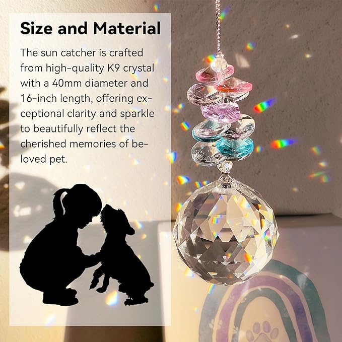 Dog Memorial Suncatcher, Loss of Dog Sympathy Gift, Thoughtful Pet Remembrance Bereavement Gifts