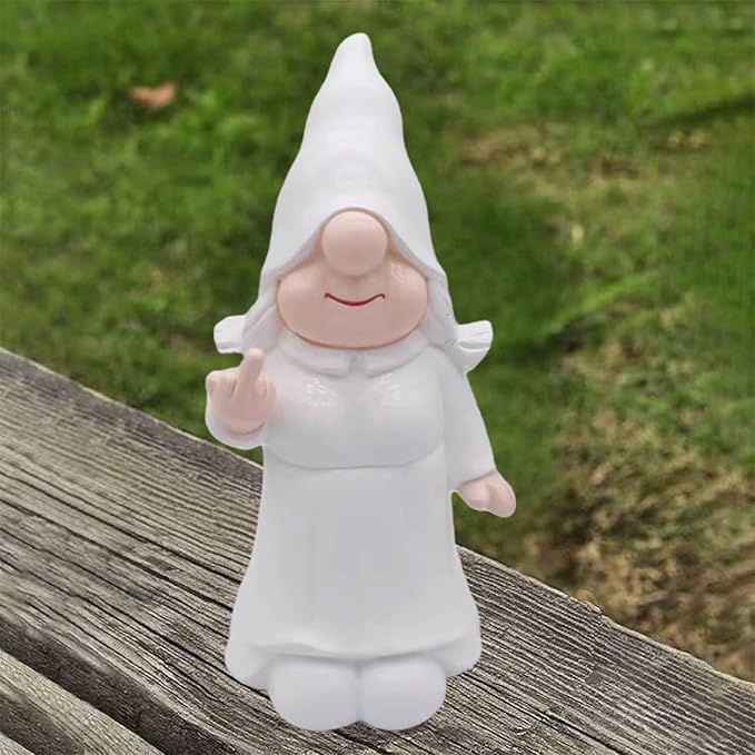 MINICAR Gnome Statue Lady, Funny Outdoor Garden Yard Lawn Sculpture Decoration Home Decor Naughty Gifts, 6.3 Inch Tall