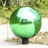 VCUTEKA Gazing Ball, Glass Mirror Polished Hollow Ball Reflective Garden Sphere, Gazing Globe for Home Garden Lawn Outdoor Ornament Yard Decorative, 10-Inch, Green