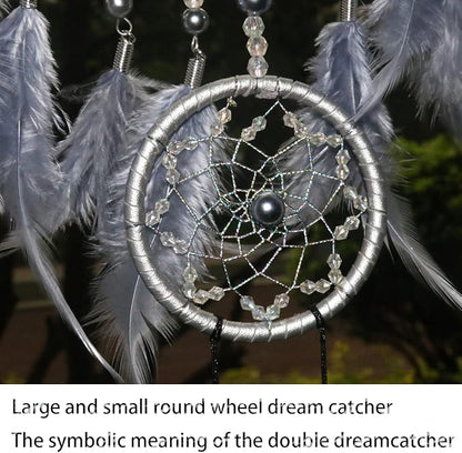 Dreamcatcher Handmade Feather Indian Round Net Wind Chimes for Balcony, Study, Bedroom Hanging Decoration
