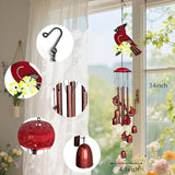 HONGLAND Cardinal Wind Chimes for Outside, Metal Windchimes Outdoors, Standing Cardinal Gifts for Home/Garden Decor, Memorial Wind Chimes for Women/Men, Durable Chimes for Outdoor