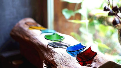 Stained Glass Suncatchers Set of 7 Multicoloured Stained Glass Window Hangings Ornament Sets Handmade for Home, Garden, Patio and Party Decoration Home Ornament Gifts for Women