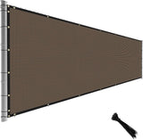 TANG Fence Privacy Screen Brown 8 Feet x 100 Feet Outdoor Shade Cloth with Grommets, 150 GSM Temporary Fence Cover with Zipties Mesh Netting Fences Blockage for Backyard Garden Patio Chain Link