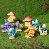 DIYOMR 2.0" Resin Mushroom Series, 4PCS Mushrooms Figurines Craft Indoor Outdoor Decor for Home DIY/Windowsill/Tabletop/Garden/Micro Landscape Decor/Bonsai Ornaments (4 Pcs - B)