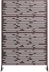 GarveeLife Metal Privacy Screen 72" H×47" W for Outdoor Freestanding Decorative Privacy Wall Panels with Stand, Patio Balcony Screens for Outside Divider Deck Porch Garden, 1PC