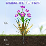 Homight Metal Agave Plant Outdoor Decoration Outdoor Garden Decoration Daffodils Flowers Mexican Yard Art Daffodils Flowers Decorative Garden Gift (2 Big Purple Daffodil)