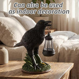 Rempry Solar Garden Crow Statue Decor, Gothic Crow Light for Yard Lawn Patio Outdoor, Unique Birthday Housewarming Halloween Gifts for Mom Family, Friend
