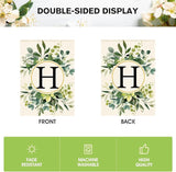 AVOIN colorlife Monogram Letter H Floral House Flag 28x40 Inch Double Sided Outside, Family Last Name Initial Yard Outdoor Decoration