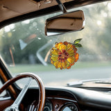 Marigold October Birth Month Flower Acrylic Suncatcher, Flower Suncatchers for Window Hangings, Stained Glass Effect Garden Decor, Gift for Mother's Day, Mom, Grandma, Wife, Women