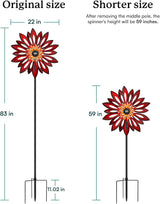Metal Wind Spinners Outdoor - 83" Tall Wind Sculpture for Yard Garden with Ground Stake, Kinetic Yard Art Lawn Decor, Unique Gift for Garden Lover
