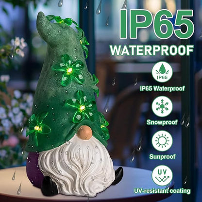 twinbling Large Garden Gnome Statue with Solar Lights, Outdoor Patio,Lawn,Yard,Balcony Garden Decor (6.5"*6.7"*11")