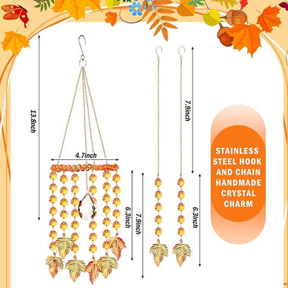 Suncalla 3 Pcs Crystal Suncatchers for Window Sun Catchers Hanging Wind Chime with Chain Rainbow Indoor Outdoor Decor Plant Lover Gift