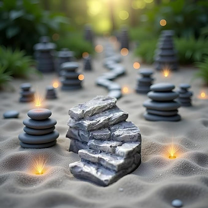1 Pc Miniature Stone Steps Figurines Fairy Garden Ornaments, Miniature Stairs Accessories Micro Landscape Decoration Garden Sculptures and Statues(2.6 inch)