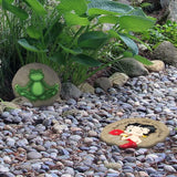 Spoontiques - Garden Décor - Yoga Frog Stepping Stone - Decorative Stone for Garden