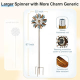 Lariander Solar Wind Spinners 87 Inch Extra Large Metal for Yard, Garden Decor Yard Art Windmills for Outdoor