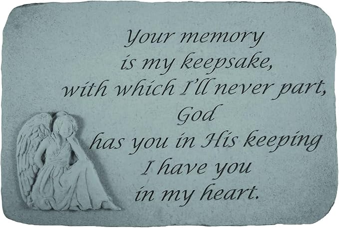 Design Toscano Your Memory is My Keepsake: Angel Cast Stone Memorial Garden Marker