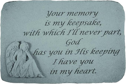 Design Toscano Your Memory is My Keepsake: Angel Cast Stone Memorial Garden Marker