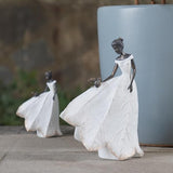 Guichifun Fairy Statue Collection Home Decoration - White Leaf Angel Girls Resin Living Room Bookshelf Decor Garden Outdoor Bathroom Decorations Figurines Gift 5.5 x 3.25 x 8 Inch