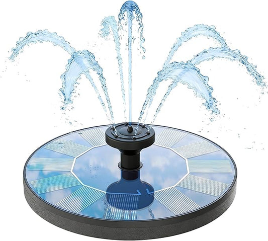 Solar Fountain with 6 Nozzles, 2026 Upgraded Solar Water Fountains Free Standing Floating Solar Water Pump for Bird Bath, Garden, Pond, Pool and Fish Tank