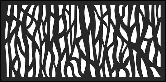 Barrette Outdoor Living 73030564 Sprig Decorative Screen Panel, Black