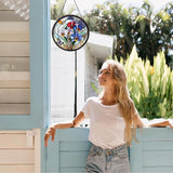 Family Birth Flowers Stained Glass Window Hanging Flower Sun Catcher Decor Birthday Gifts for Women Christmas Suncatchers for Home Windows Hanging Decoration, 7.87inch