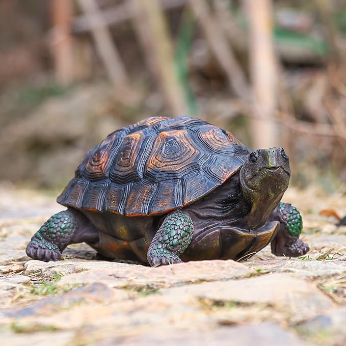 Tortoise Turtle Statue,Resin Garden Sculpture Indoor/Outdoor Yard Lawn Ornament,Home Decor (Large)