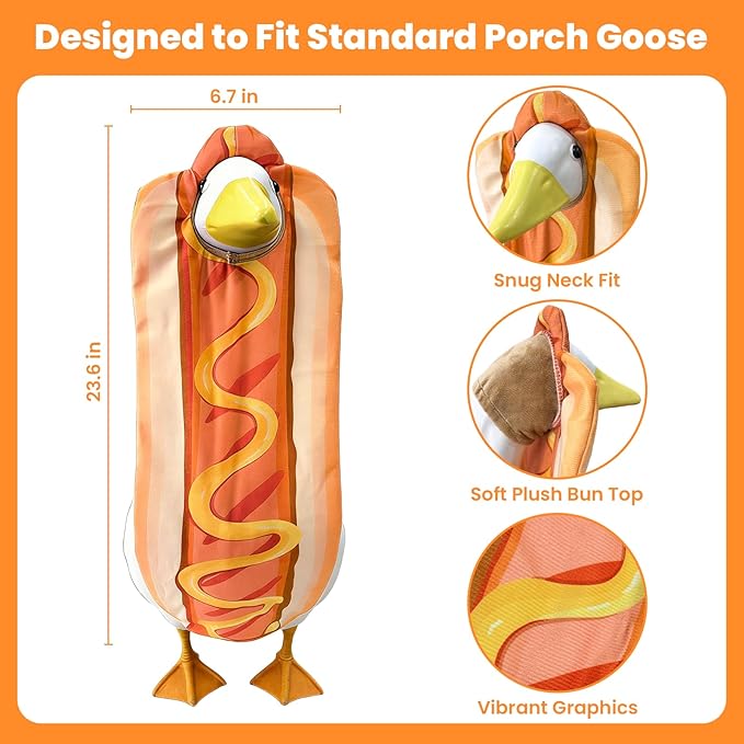 Independence Day Style Cute Outfit for 23-Inch Cement Goose – Outdoor Garden Yard Porch Decor