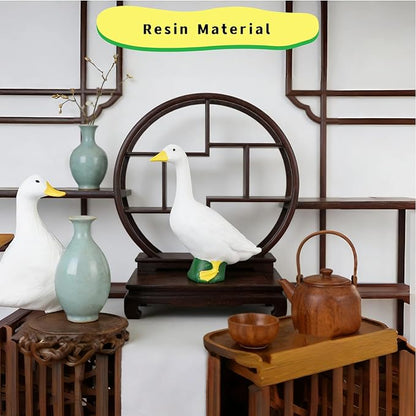 LICAEVEY Goose Statue, Big Resin Large White Goose Garden Lawn Yard Sculpture, Exquisite Craft Goose Figurine Decoration for Indoor and Outdoor