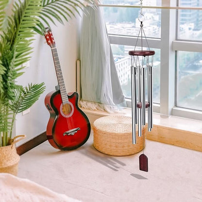 Wind Chimes for Outside, Memorial Wind Chimes with Soothing Melodic Tones, Sympathy Wind Chimes with 6 Tuned Tubes, Great as a Gift or for Your Own Porch, Garden, Backyard, and Home, 29 Inch