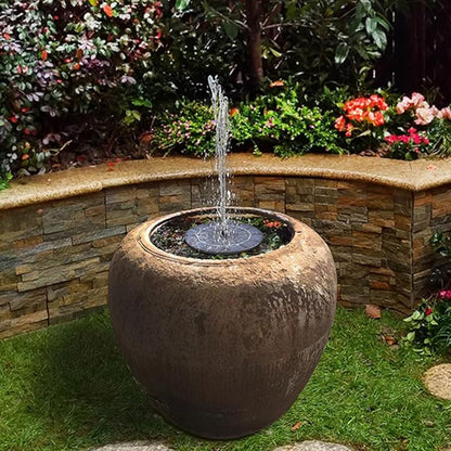 Meichoon Solar Fountain Pump 3.5W with 6 Nozzles Birdbath Water Feature Independent Floating Fountain for Gardens Ponds Fish Tanks Aquariums Outdoors MY01