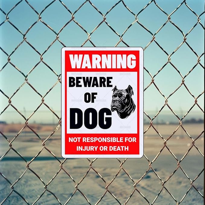 Beware of Dog Sign Cane Corso Metal Sign Warning Beware of Dog Signs for Fence Outdoor Farm Garden Gate Home Yard Decor 8x12 Inch