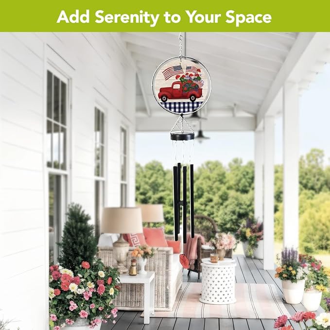 Briarwood Lane Stars and Stripes Truck Illuminated Wind Chime